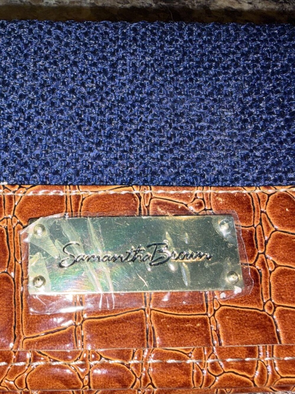 Samantha Brown Navy Tweed Passport Wallet